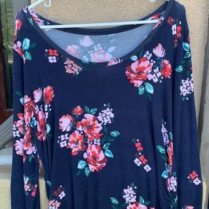 A:glow long sleeve maternity floral print shirt size L